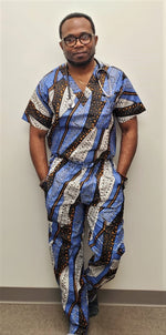 Load image into Gallery viewer, Ankara Scrub - Unisex - A0002
